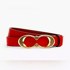 NWT Red Coach Signature Belt, Size M